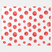 Couverture Polaire Joli pois en rouge et blanc l mignon moderne (Devant (Horizontal))