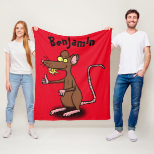 Couverture Polaire Joli rat brun pouce levé dessin animé