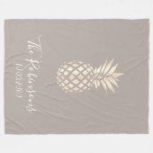 Couverture Polaire Joli rose en cuivre, ananas et gris (Devant (Horizontal))