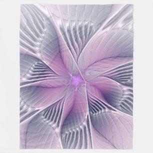 Couverture Polaire Joli rose Fleur Moderne Abstrait Fractal Art