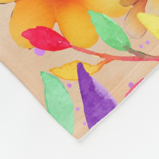 Couverture Polaire Joli Singe Aquarelle avec fleurs (Coin)