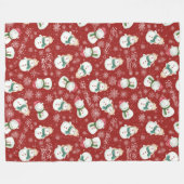 Couverture Polaire Joli Snowman Snowflake Whimsal Noël Cosy (Devant (Horizontal))