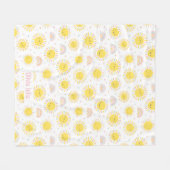 Couverture Polaire Joli soleil pastel, arcs-en-ciel et coeurs (Devant (Horizontal))