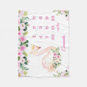 Couverture Polaire Joli Swan Princesse Nom Bébé Mois Filles (Devant)