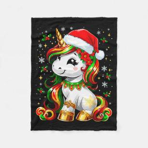 Couverture Polaire Joli T-Shirt de Noël Filles Femmes Xmas Licorne No