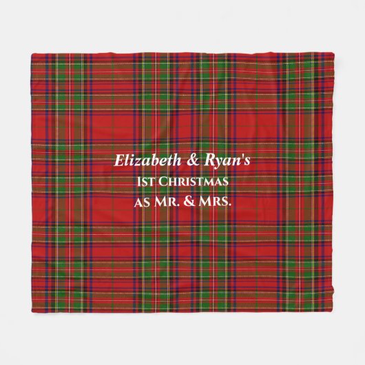 Couverture Polaire Joli tatan rouge et vert Plaid Noël (Devant (Horizontal))