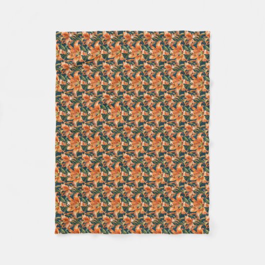 Couverture Polaire Joli Tiger Lily Floral (Devant)