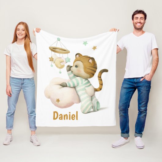 Couverture Polaire Joli tigre bébé (En situation)