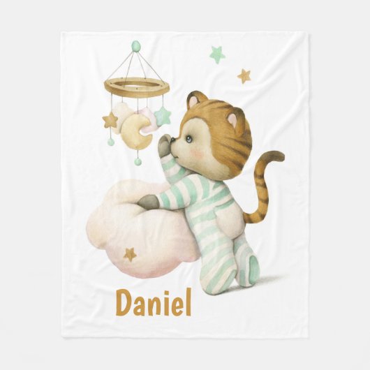 Couverture Polaire Joli tigre bébé (Devant)