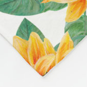 Couverture Polaire Joli tournesol Jaune et Motif vert (Coin)