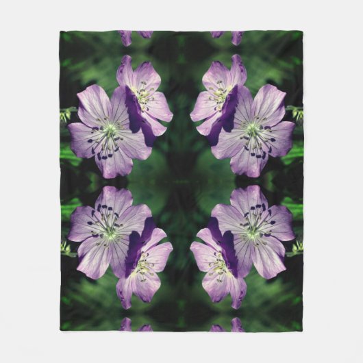Couverture Polaire Joli violet Fleur de Geranium Motif Fleece (Devant)