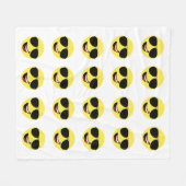 Couverture Polaire Joli Visage et lunettes d'aviateur, Amusant (Devant (Horizontal))