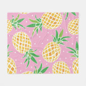 Couverture Polaire Jolie ananas sur grunge rose pois backgro (Devant (Horizontal))
