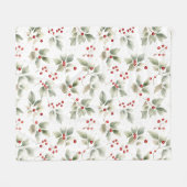 Couverture Polaire Jolie aquarelle Holly et Berries (Devant (Horizontal))