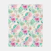 Couverture Polaire Jolie aquarelle Pastel Floral (Devant)