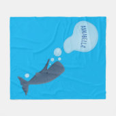 Couverture Polaire Jolie baleine à sperme soufflant bulles dessin (Devant (Horizontal))