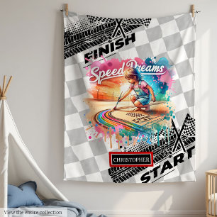 Couverture Polaire Jolie Blanket Formule 1 Racer Boy Anniversaire