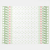 Couverture Polaire Jolie bordure d'art fleuri de tulipes stylisées (Devant (Horizontal))