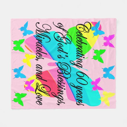 COUVERTURE POLAIRE JOLIE BUTTERFLY 60E ANNIVERSAIRE FLEECE BLANKET (Devant (Horizontal))