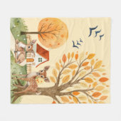 Couverture Polaire Jolie campagne de cerfs de bois Maison (Devant (Horizontal))