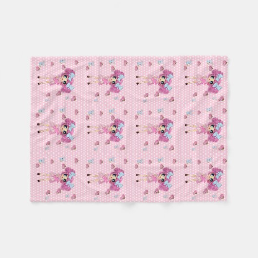 Couverture Polaire Jolie en rose Kawaii fille PinkyP (Devant (Horizontal))
