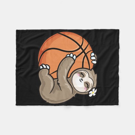 Couverture Polaire Jolie fille aime Sloth Bysketbyll (Devant (Horizontal))