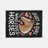 Couverture Polaire Jolie Fille Cheval Juste Une Fille Qui Aime Les Ch (Devant (Horizontal))