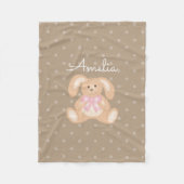 Couverture Polaire Jolie fille Douce adorable bébé lapin lapin lapin  (Devant)