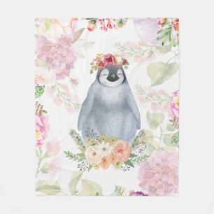 Couverture Polaire Jolie fille Penguin Cadeau d'anniversaire, Pingoui