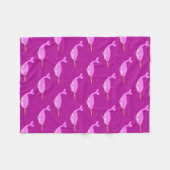 Couverture Polaire Jolie fille rose bébé Narwhal Patterned (Devant (Horizontal))