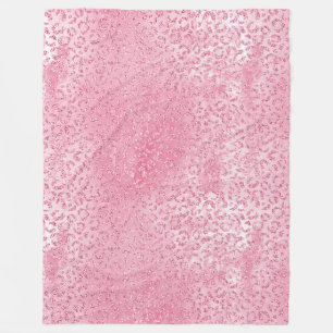 Couverture Polaire Jolie fille sucre Parties scintillant rose léopard