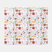 Couverture Polaire Jolie fille Whimsical Power Doodle Retro (Devant (Horizontal))