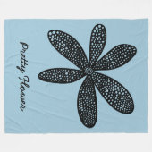 Couverture Polaire Jolie fleur - Noir sur Bleu clair 9dc6d8 (Devant (Horizontal))