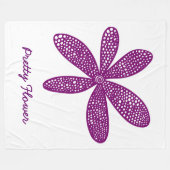 Couverture Polaire Jolie Fleur - Prune sur Fond Blanc (Devant (Horizontal))