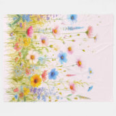 Couverture Polaire Jolie Fleur sauvage Fleurs Pink Fleece Blanket (Devant (Horizontal))