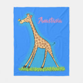 Couverture Polaire Jolie girafe avec dessin animé de papillon (Devant)