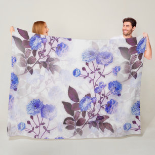 Couverture Polaire Jolie impression de fleurs violettes