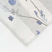 Couverture Polaire Jolie Lavande Fleurs Blanches Rayures Baby Shower (Coin)