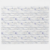 Couverture Polaire Jolie Lavande Fleurs Blanches Rayures Shower de Ma (Devant (Horizontal))