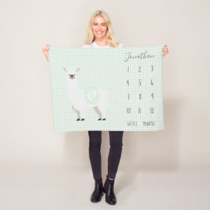Couverture Polaire Jolie Llama Polka Dot Baby Milestone