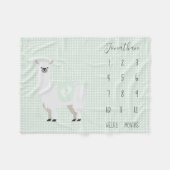 Couverture Polaire Jolie Llama Polka Dot Baby Milestone (Devant (Horizontal))