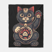 Couverture Polaire jolie Maneki Neko imprimé chat japonais (Devant)