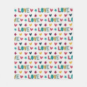 Couverture Polaire Jolie moderne coloré Amour et Coeurs Motif (Devant)