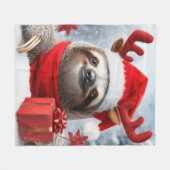 Couverture Polaire Jolie paresse de Noël (Devant (Horizontal))