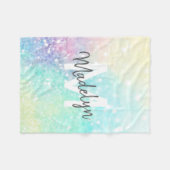 Couverture Polaire Jolie Parties scintillant Holographique Iridescent (Devant (Horizontal))