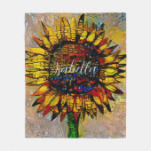 Couverture Polaire Jolie peinture Abstraite de tournesol (Devant)