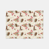 Couverture Polaire Jolie Père Noël Sloth Joyeuses Vacances (Devant (Horizontal))