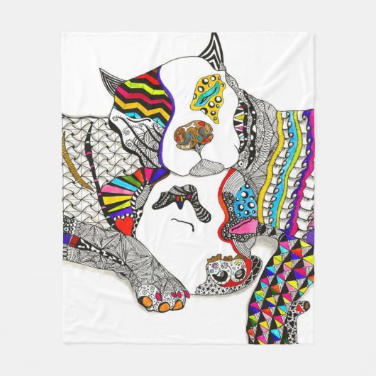 Couverture Polaire Jolie Pit Bull Vous Aimez (Devant)