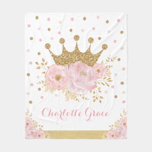 Couverture Polaire Jolie princesse royale floue dorée (Devant)