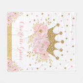 Couverture Polaire Jolie princesse royale floue dorée (Devant (Horizontal))